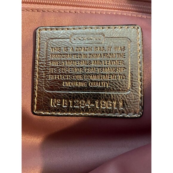 COACH Tote Shoulder Bag Poppy Multi Madras Signature Pastel Plaid Sequins - Picture 4 of 14